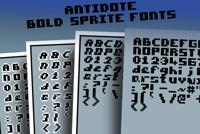 Antidote Bold Small Pixel Sprite Font x4 main cover image