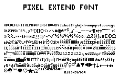 Pixel Extend Font (sprite font) main cover image