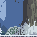 Pixel Art Snowy Forest